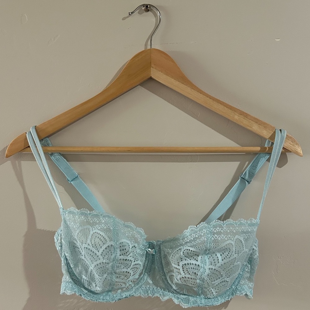 chantelle | merci unlined underwire demi bra in lagoon - Picture 11 of 16